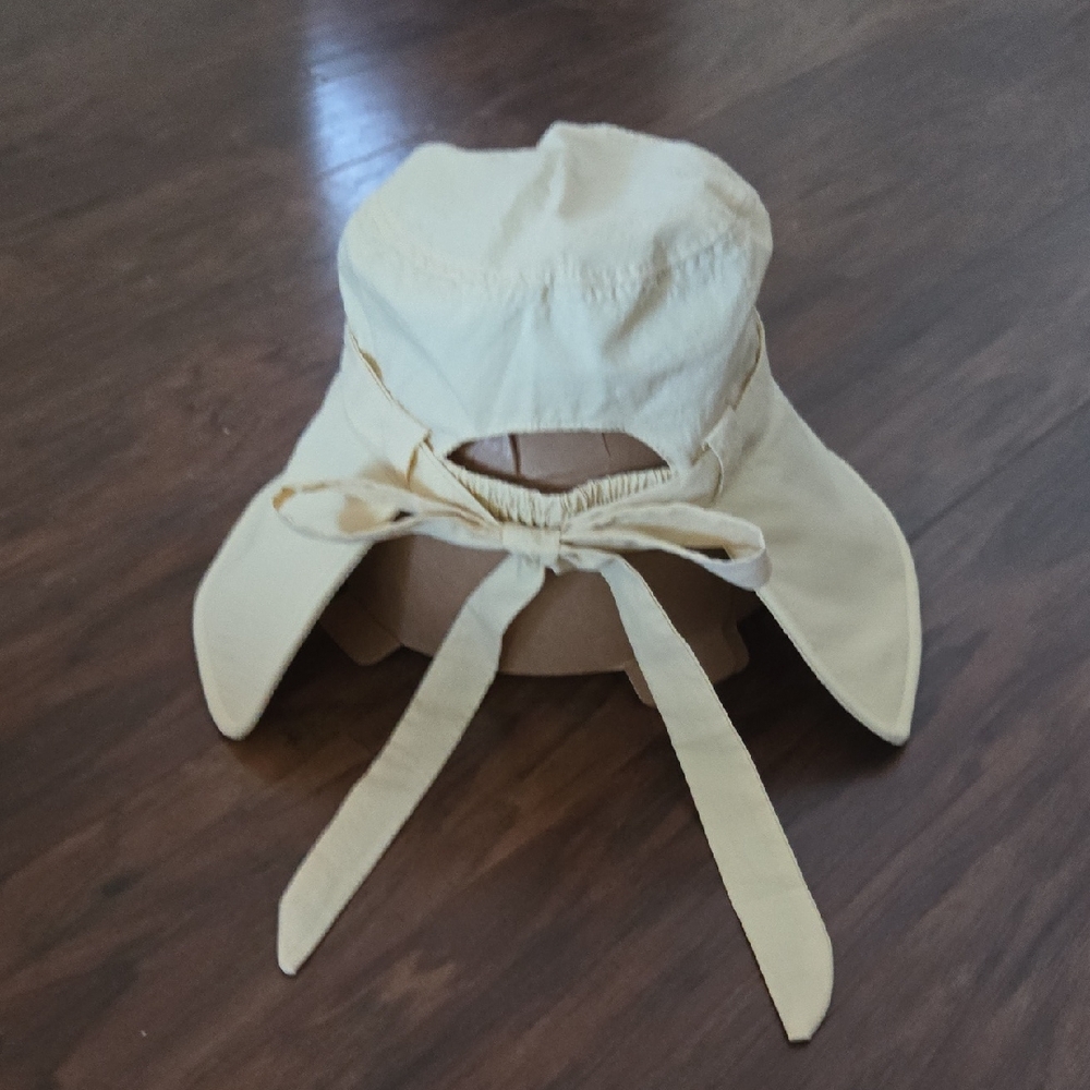 Fabric Yellow Back Tie Hat